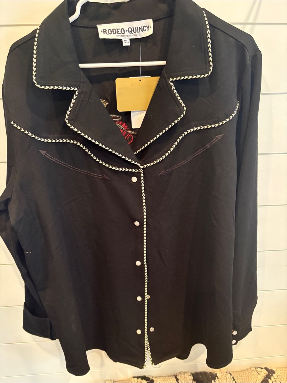 Rodeo Quincy Black Button-Down Western Shirt